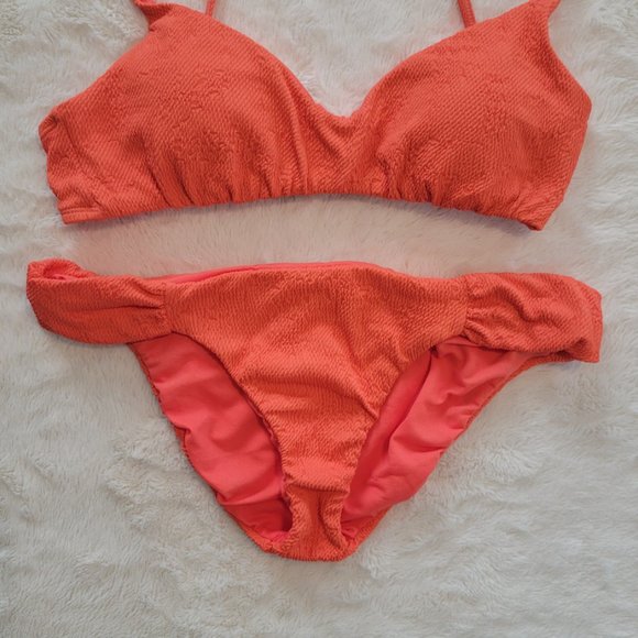 NWOT-LUCKY BRAND WOMENS BIKINI IN CORAL COLOR - Picture 2 of 5